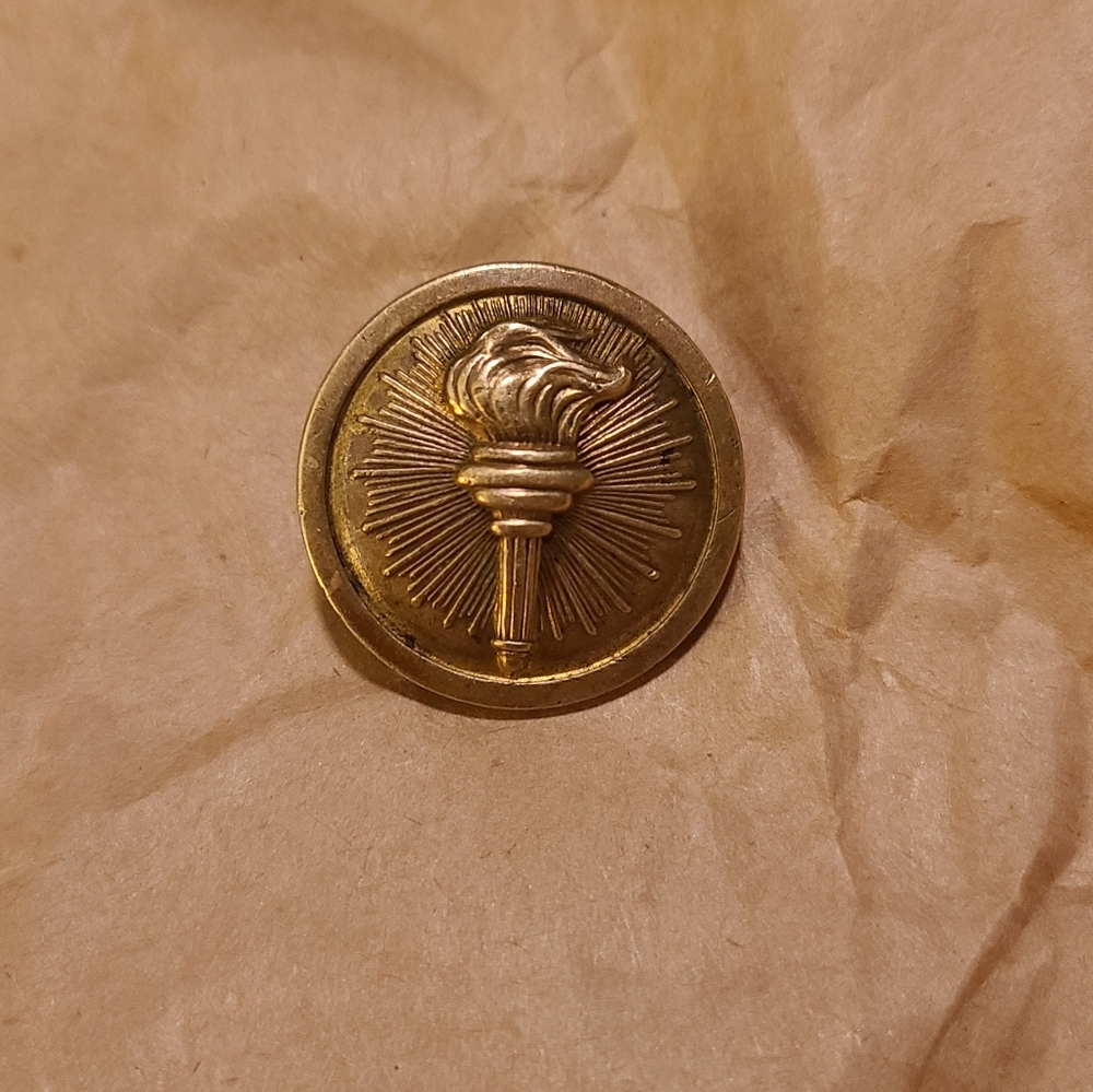 Vintage Torch of Knowledge Military Lapel Pin